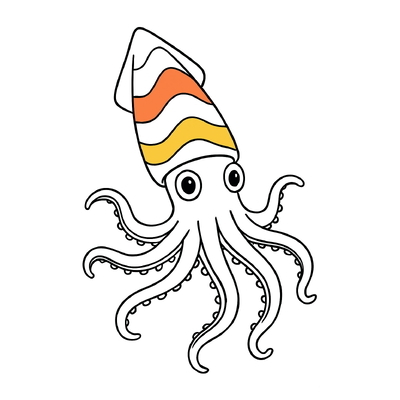 Squid Coloring Pages for Kids – Download PDF 2026