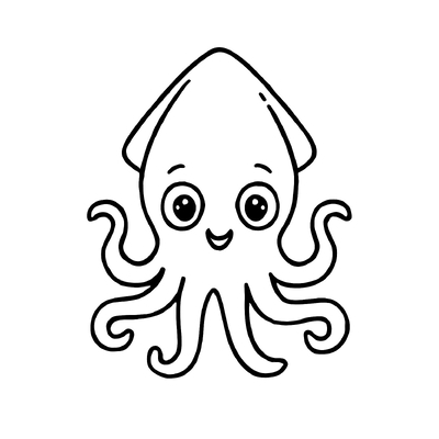 Squid Coloring Pages for Kids – Download PDF 2026