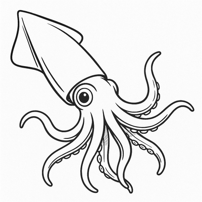 Squid Coloring Pages for Kids – Download PDF 2026