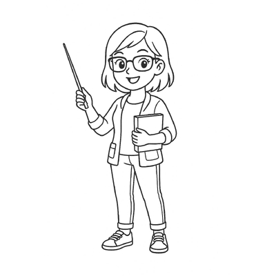 Teacher Portrait Coloring Pages 2026 - Printable Coloring Sheets for Kids PDF