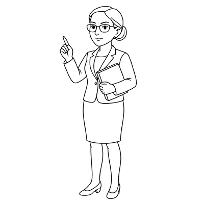Teacher Portrait Coloring Pages 2026 - Printable Coloring Sheets for Kids PDF