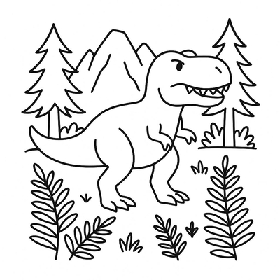 Tyrannosaurus Rex Coloring Pages for Kids 2026 – Free Download