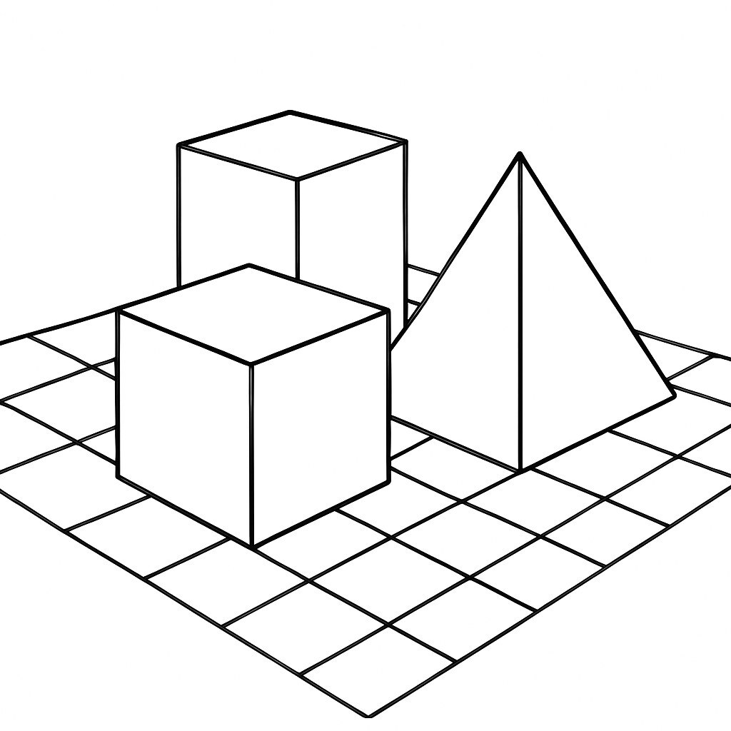 3D Geometric Art Style