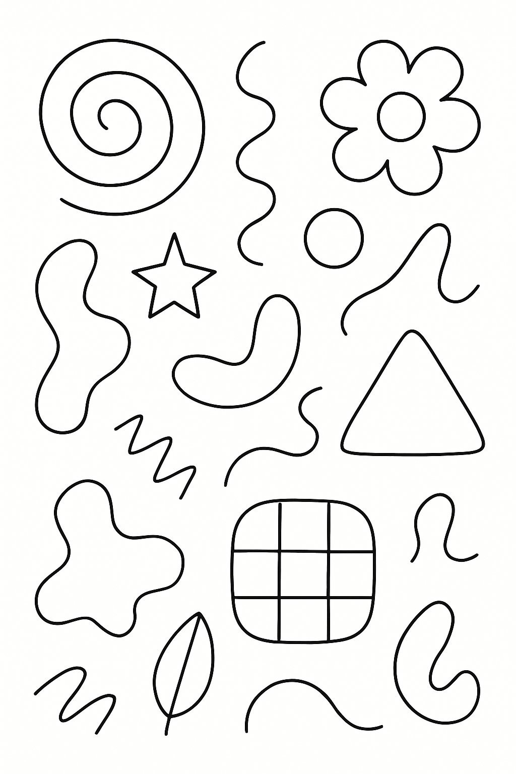 Abstract Drawing Coloring Sheets