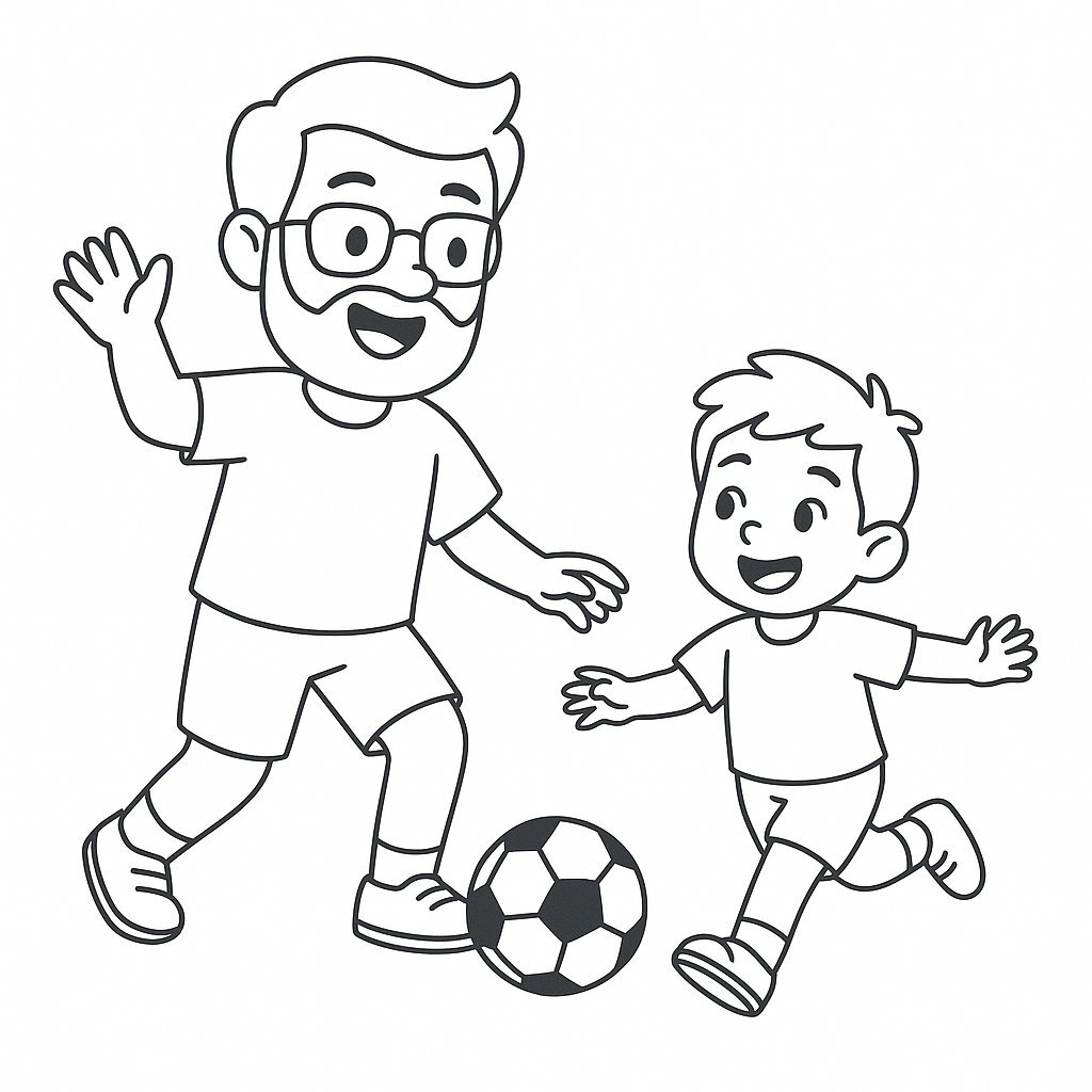 Dad and Child Playing Sports