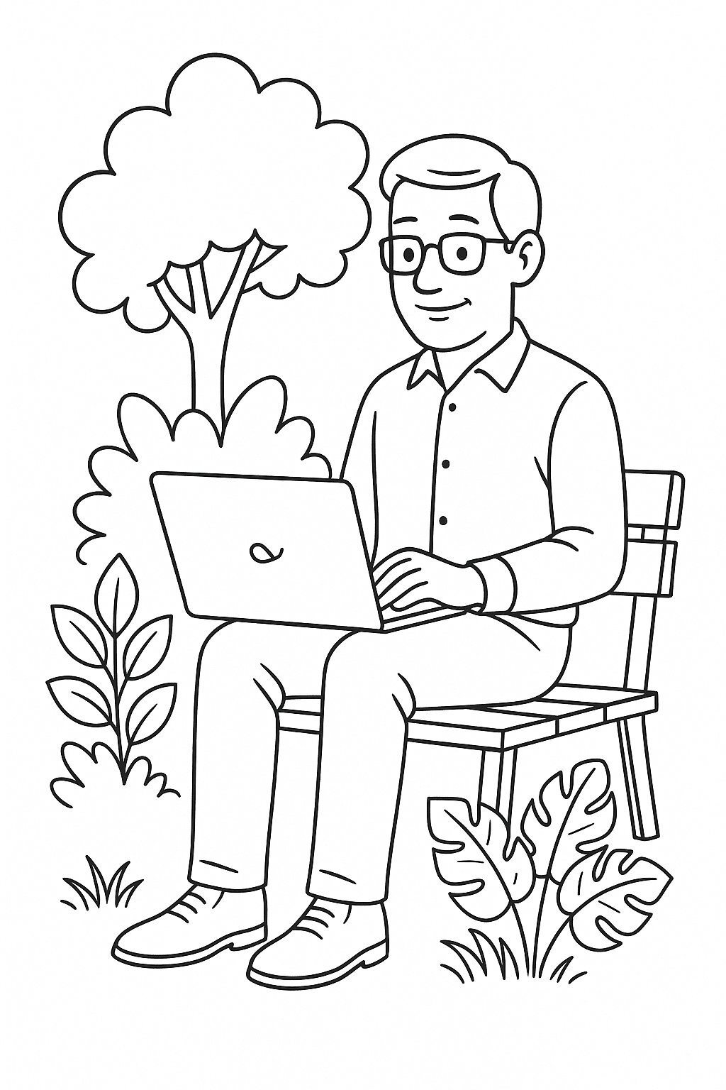 Dad Working Outdoors