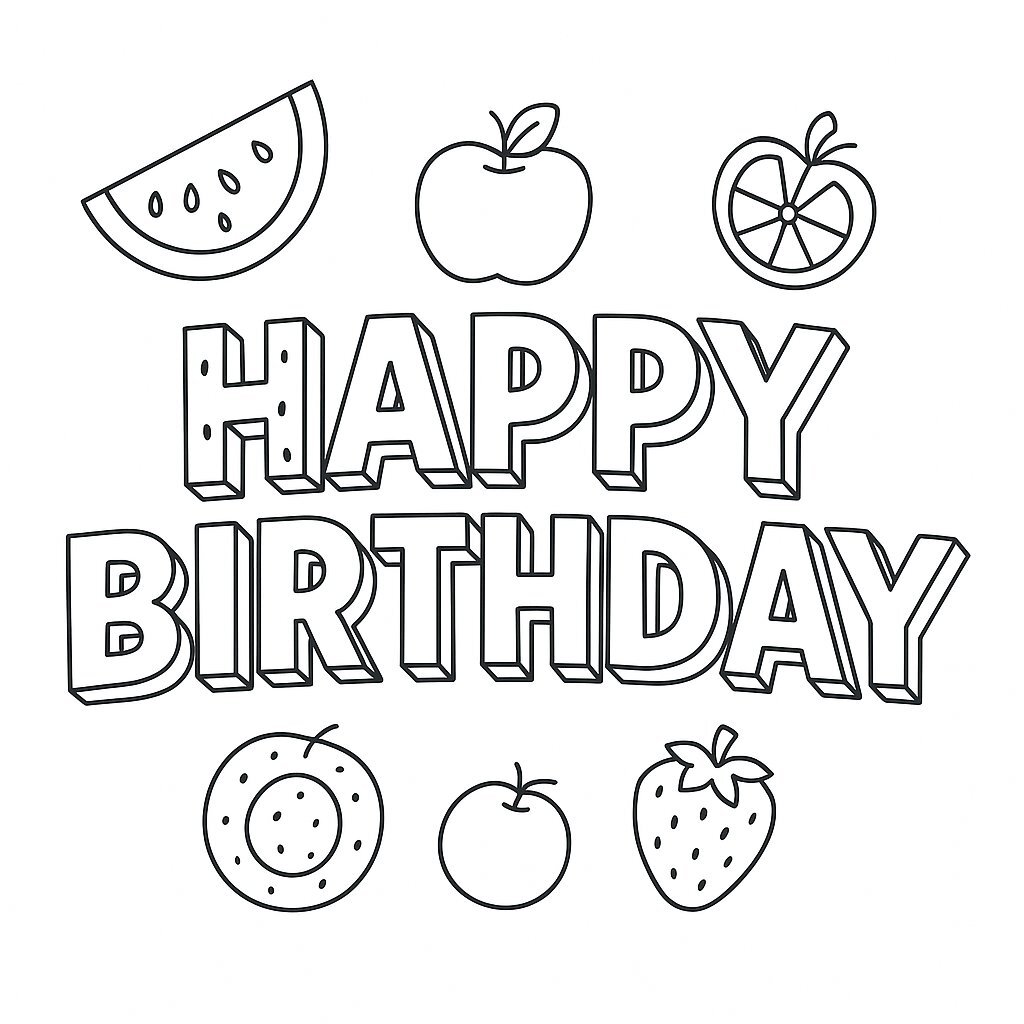 Happy Birthday Coloring Letters for Kids – 2026