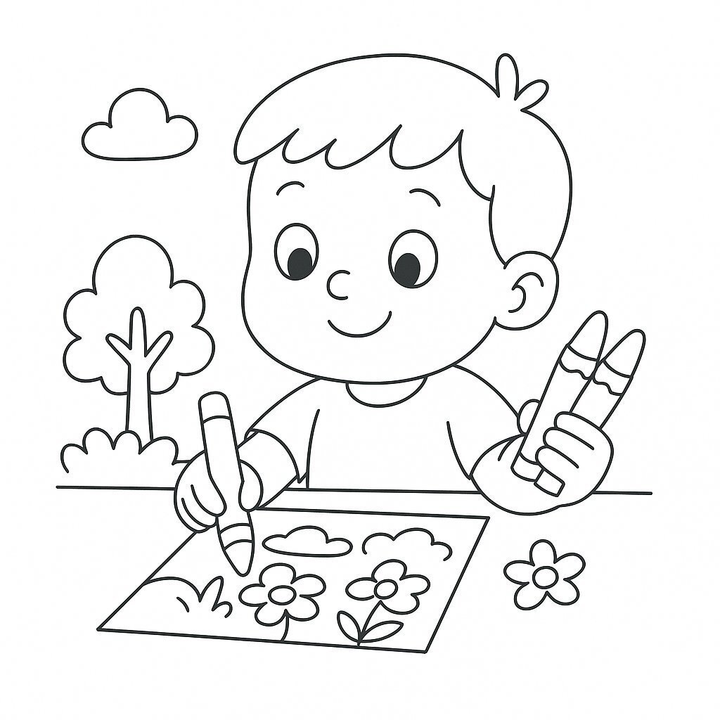 Landscape Coloring Style for Kids