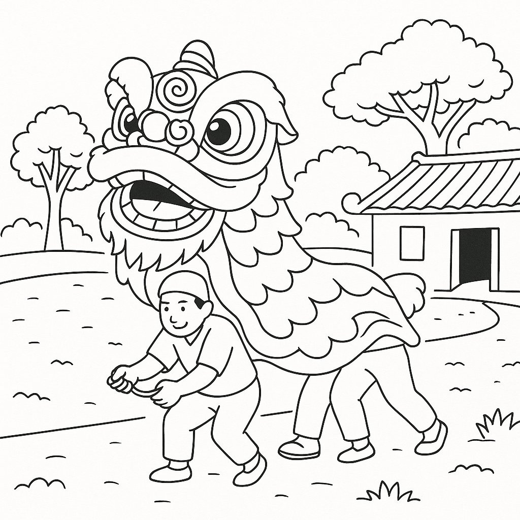 Folk Lion Dance Style