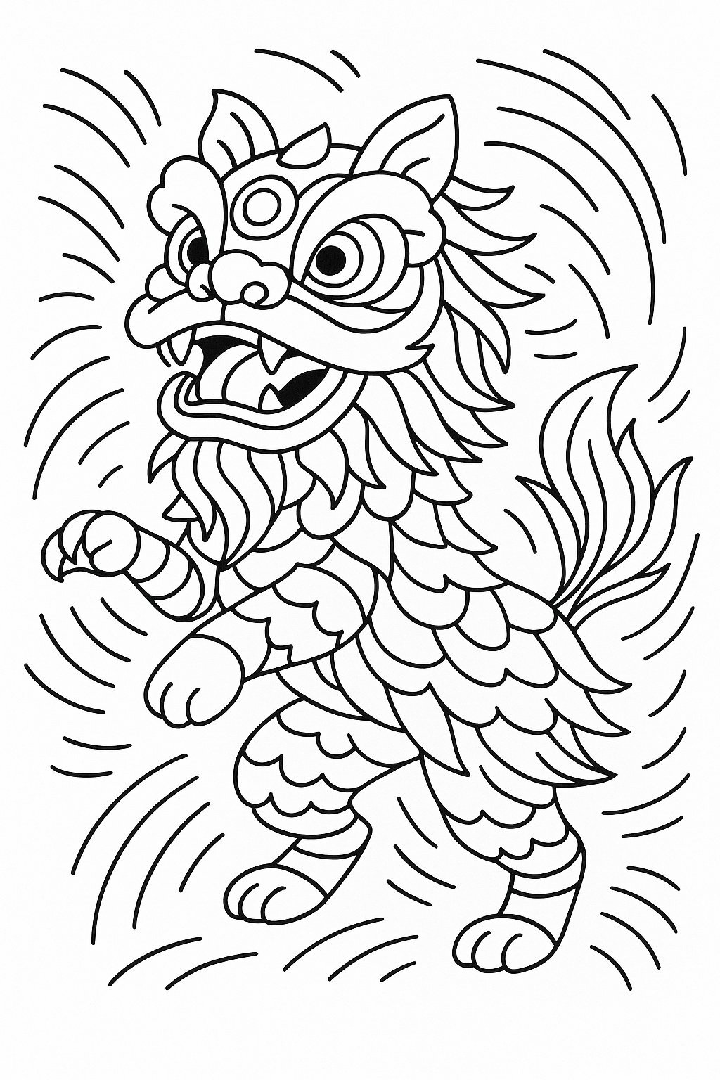 Lion Dance Coloring Pages for Kids 2026 – Free Download