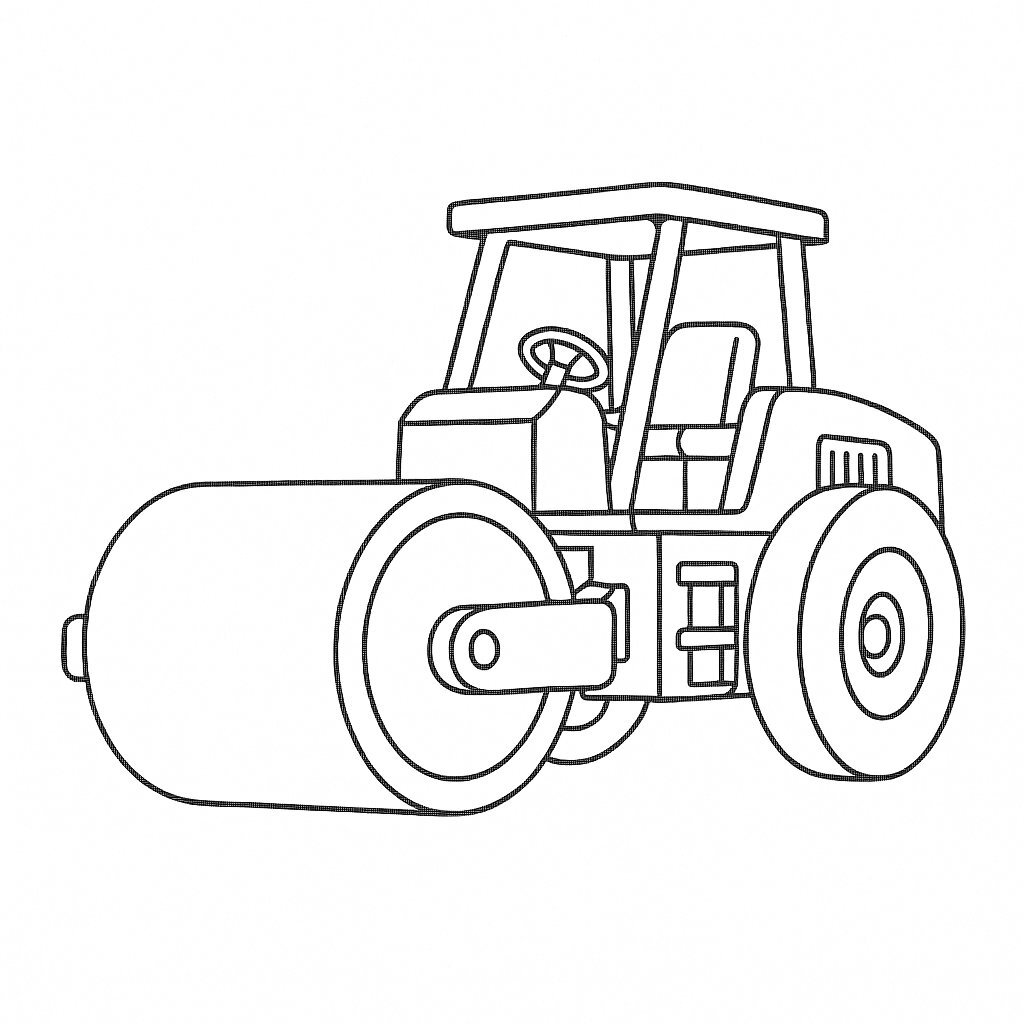 Road Roller with a Powerful Engine