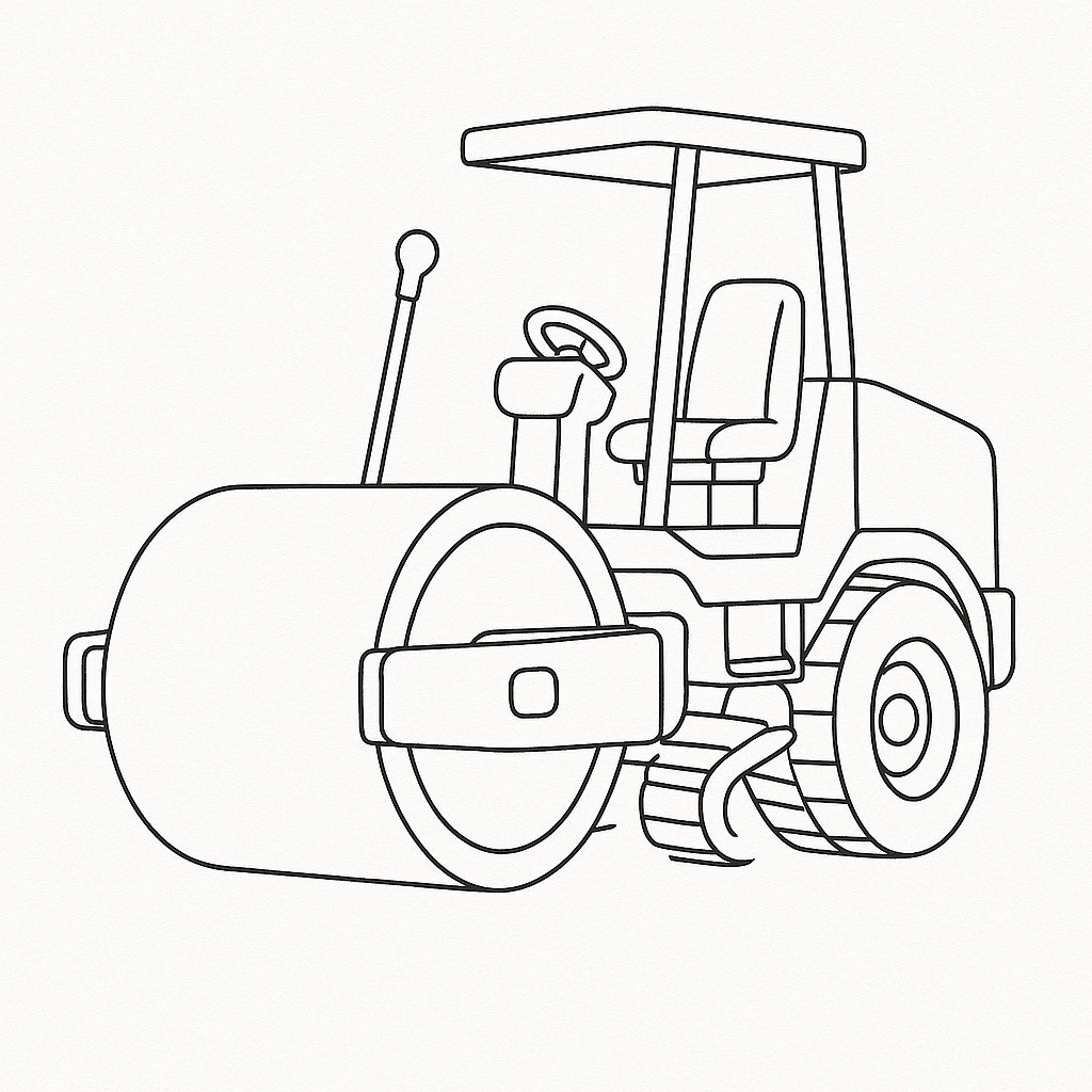 Road Roller with Control Lever