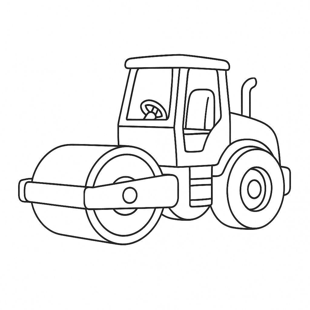 Steamroller Coloring Pages for Kids 2026