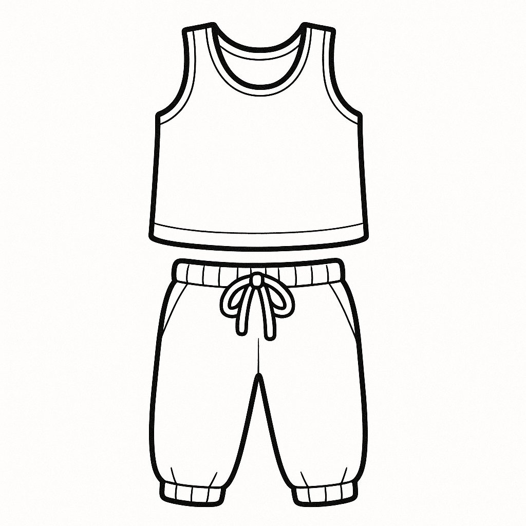 Cotton T-Shirt and Elastic Long Pants