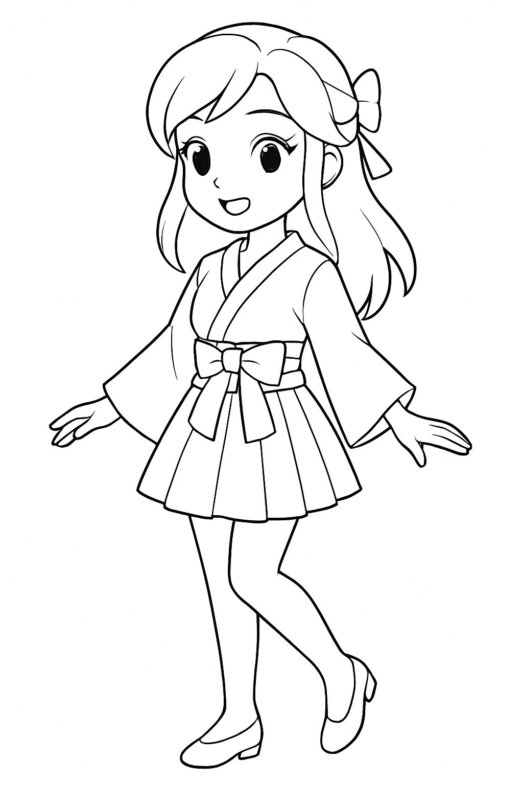 Kimono and Mini Skirt