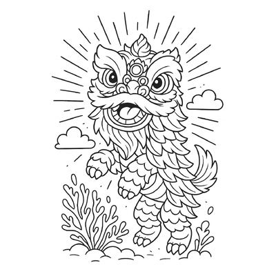 Lion Dance Coloring Pages for Kids 2026 – Free Download