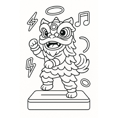 Lion Dance Coloring Pages for Kids 2026 – Free Download