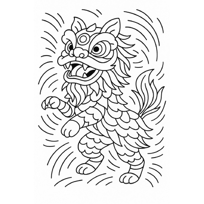 Lion Dance Coloring Pages for Kids 2026 – Free Download