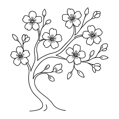 Peach Blossom Tree Coloring Pages for Kids 2026 – Discover the Beauty of Spring