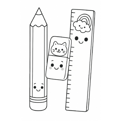 School Supplies Coloring Pages for Kids 2026 – Free PDF Download