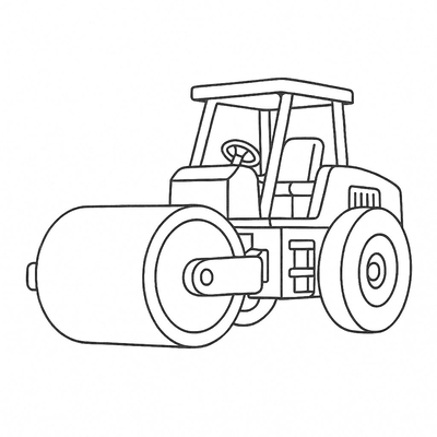 Steamroller Coloring Pages for Kids 2026