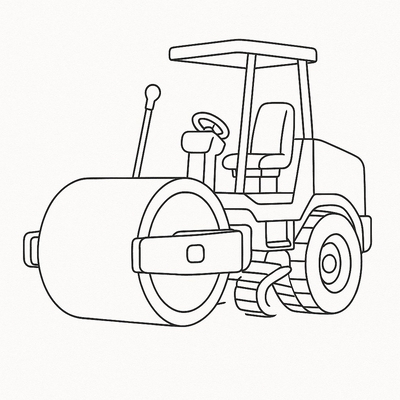 Steamroller Coloring Pages for Kids 2026