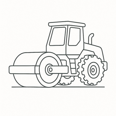 Steamroller Coloring Pages for Kids 2026
