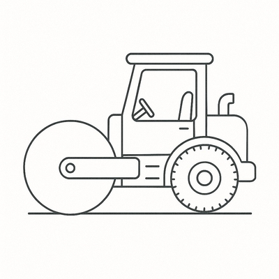 Steamroller Coloring Pages for Kids 2026