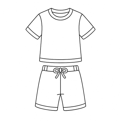 Summer Outfit Coloring Pages for Kids 2026