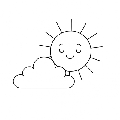 Sun and Cloud Coloring Pages for Kids 2026