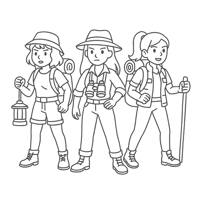 The Story of Three Girls Coloring Pages for Kids 2026