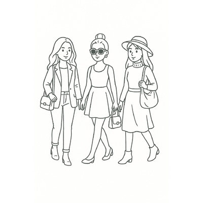 The Story of Three Girls Coloring Pages for Kids 2026