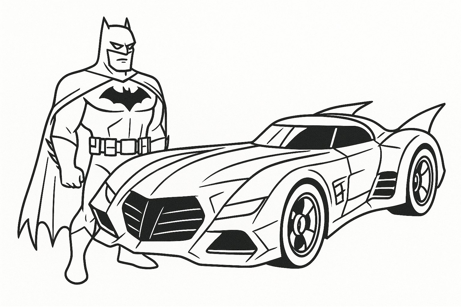 Batman with the Batmobile