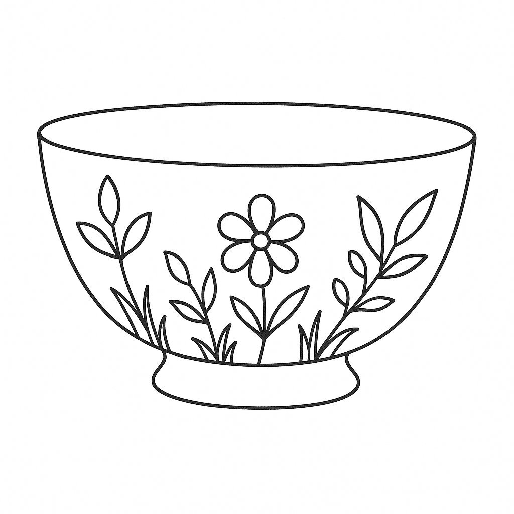 Nature-Themed Bowl Coloring