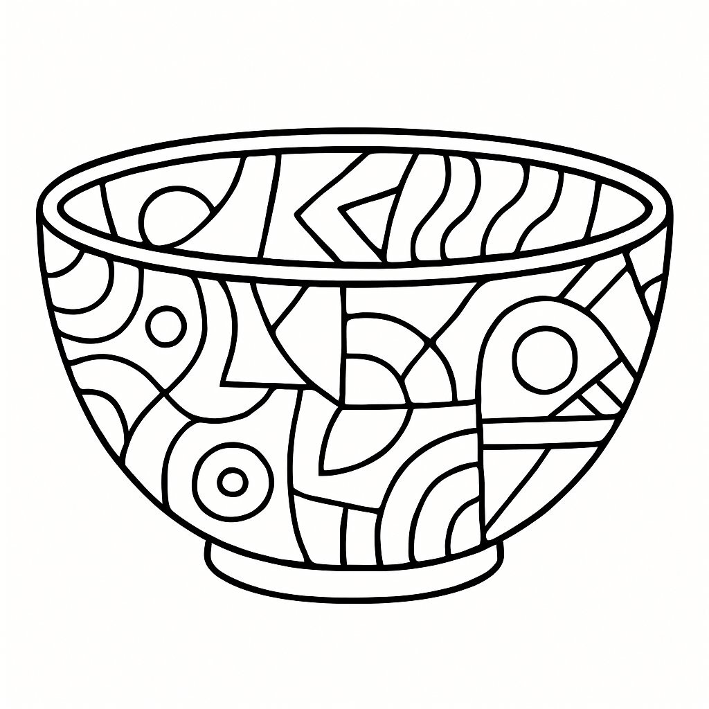 Coloring an Abstract Art Bowl
