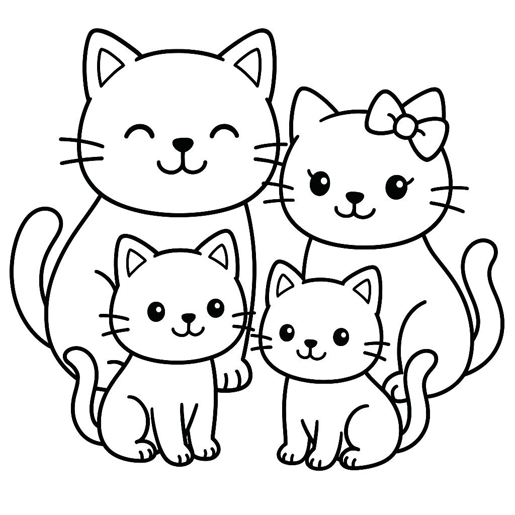 Adorable Cat Family