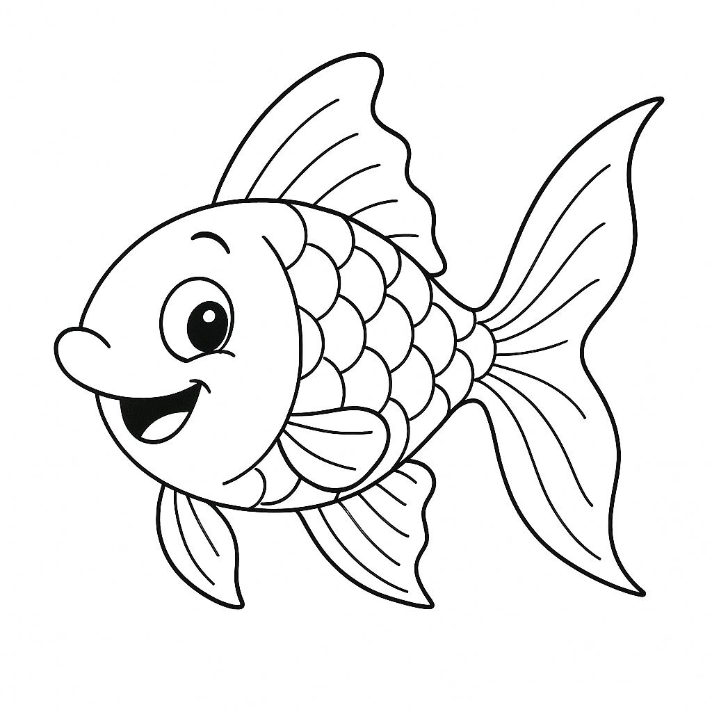 Cheerful Goldfish Coloring