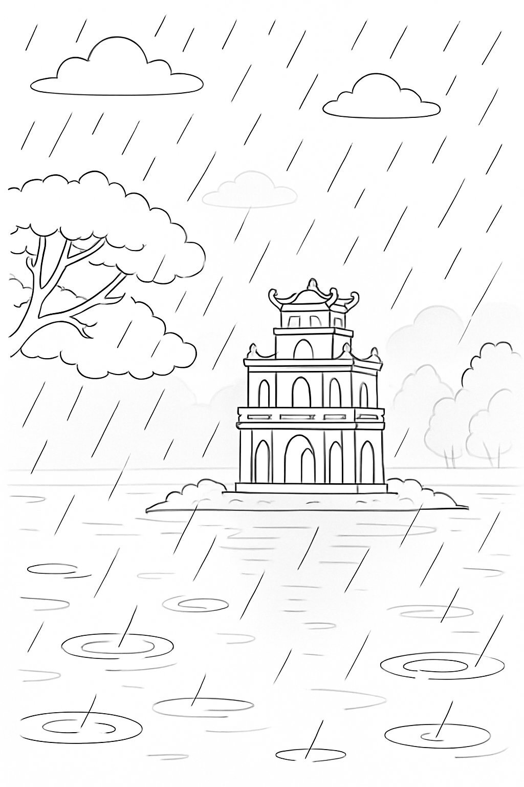 Hoan Kiem Lake in the Rain