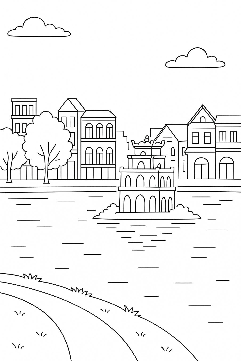 Hoan Kiem Lake Coloring Pages for Kids 2026