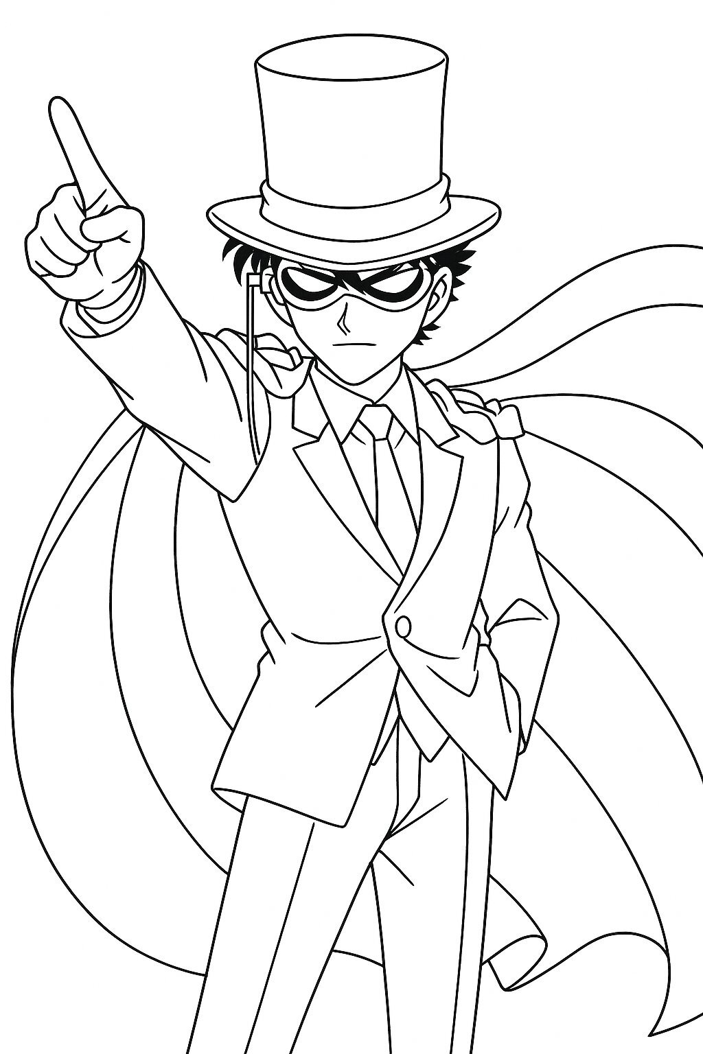 Kaito Kid Coloring Pages for Kids 2026