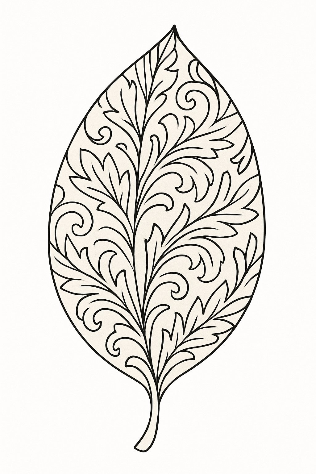 Vintage Leaf Coloring