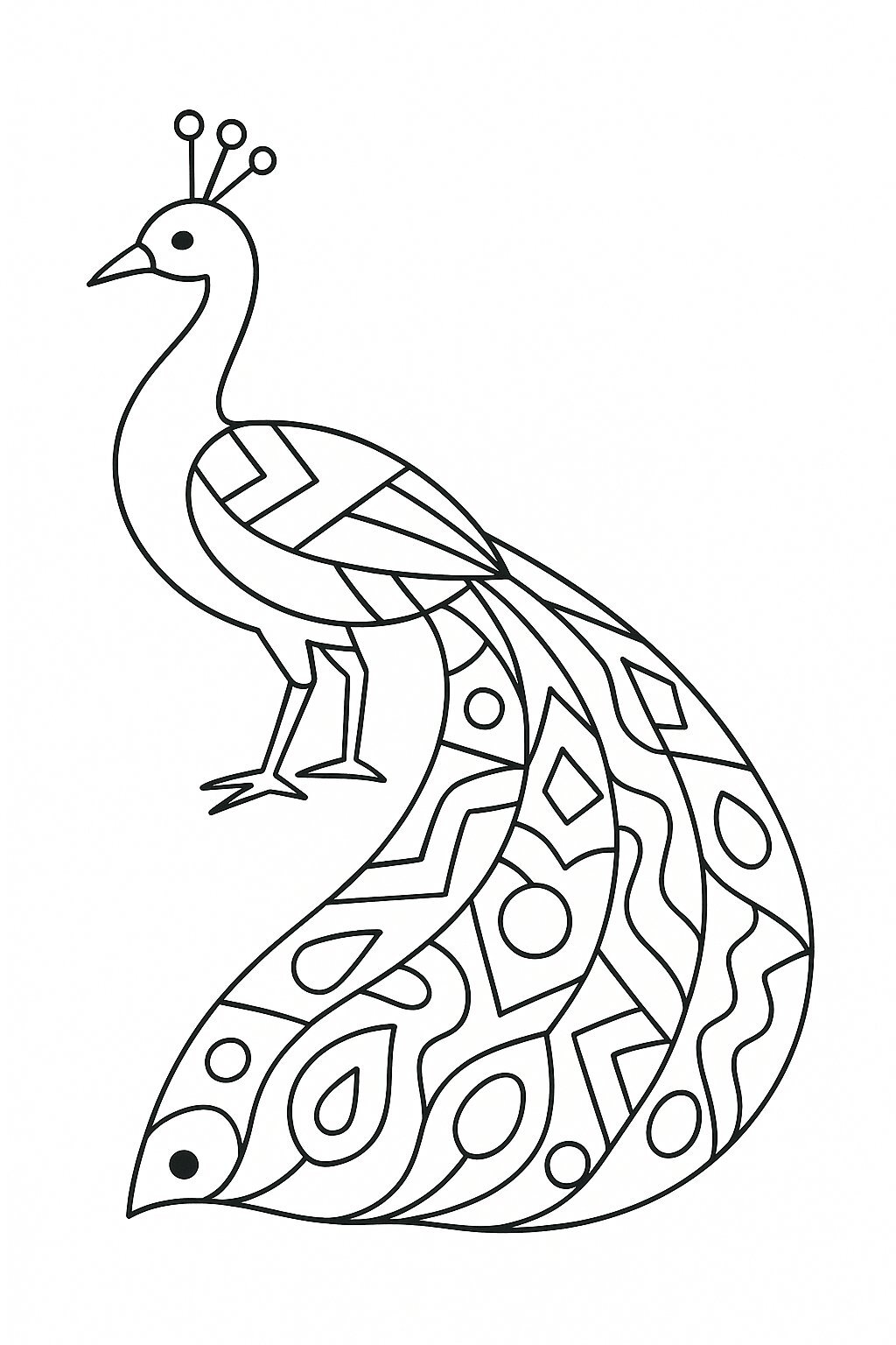 Abstract Art Peacock Coloring