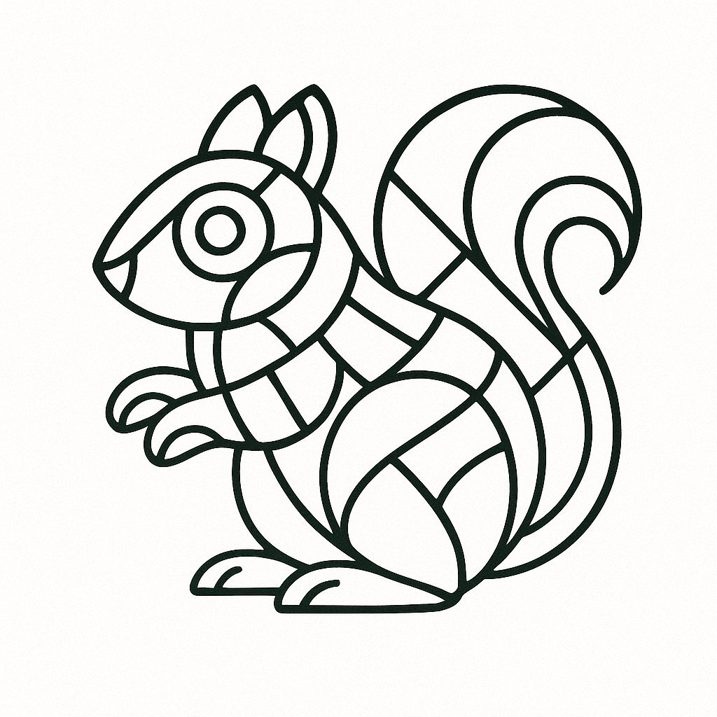 Abstract Art Squirrel Coloring
