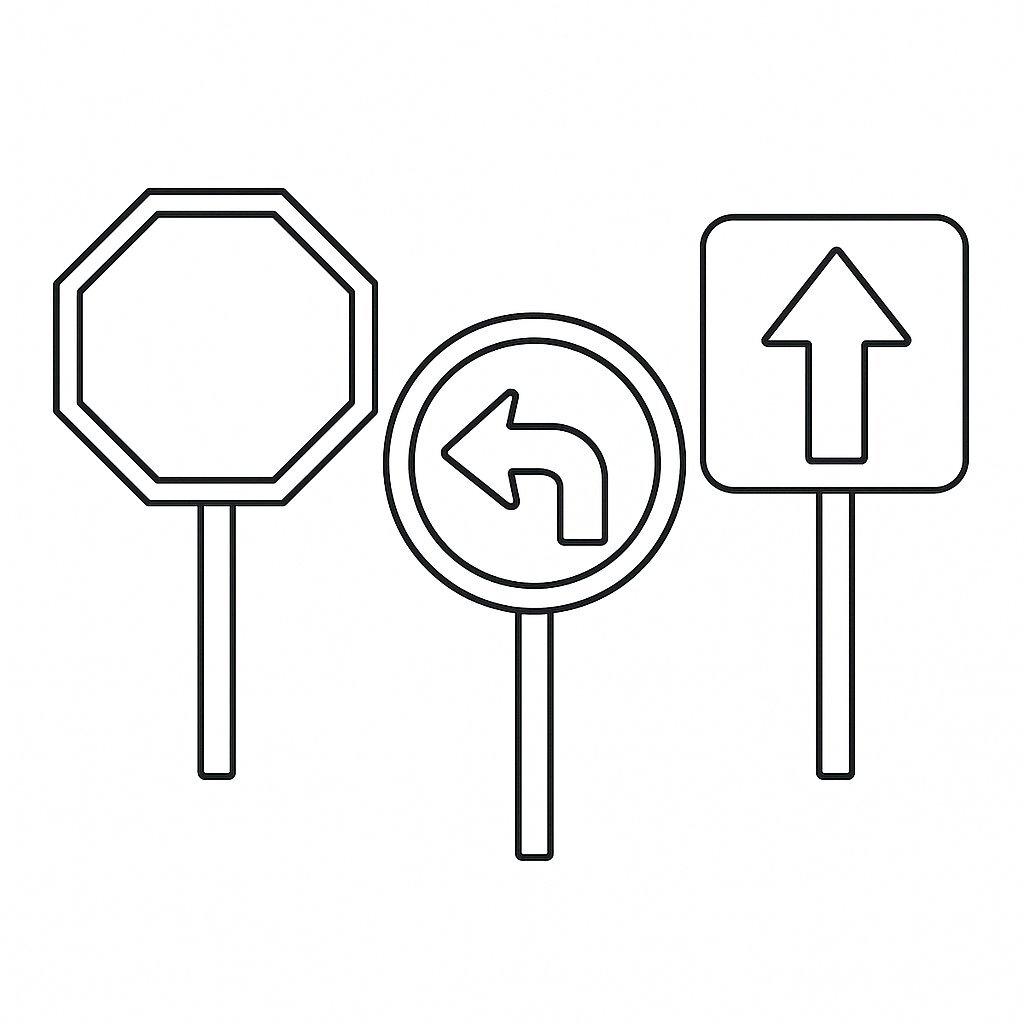Basic Traffic Safety Coloring Page