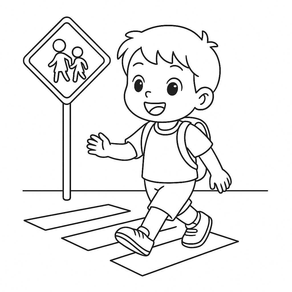 Children's Traffic Safety Coloring