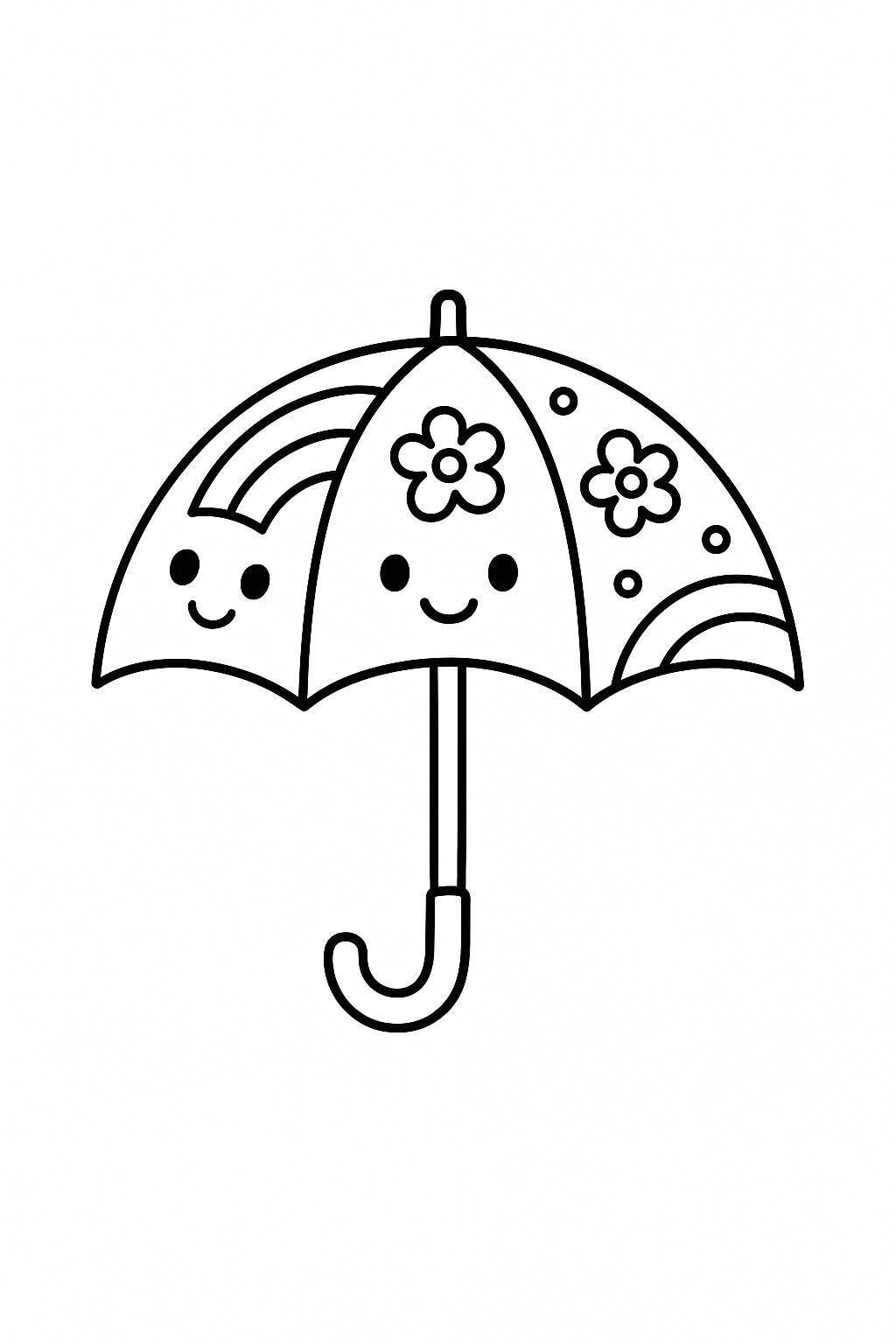 Cheerful Umbrella Coloring Page