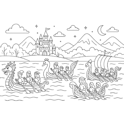 Boat Racing Festival Coloring Pages for Kids 2026