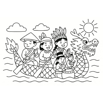 Boat Racing Festival Coloring Pages for Kids 2026