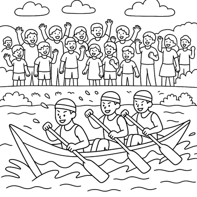 Boat Racing Festival Coloring Pages for Kids 2026