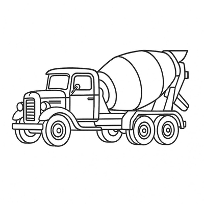 Cement Mixer Truck Coloring Pages for Kids - Coloring Sheets 2026